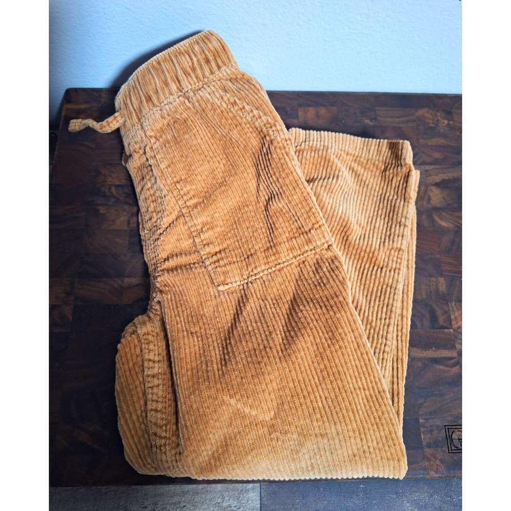 Okie Dokie Toddler Boy Tan Corduroy Pants Size 4T Elastic Waist Patch Pockets
